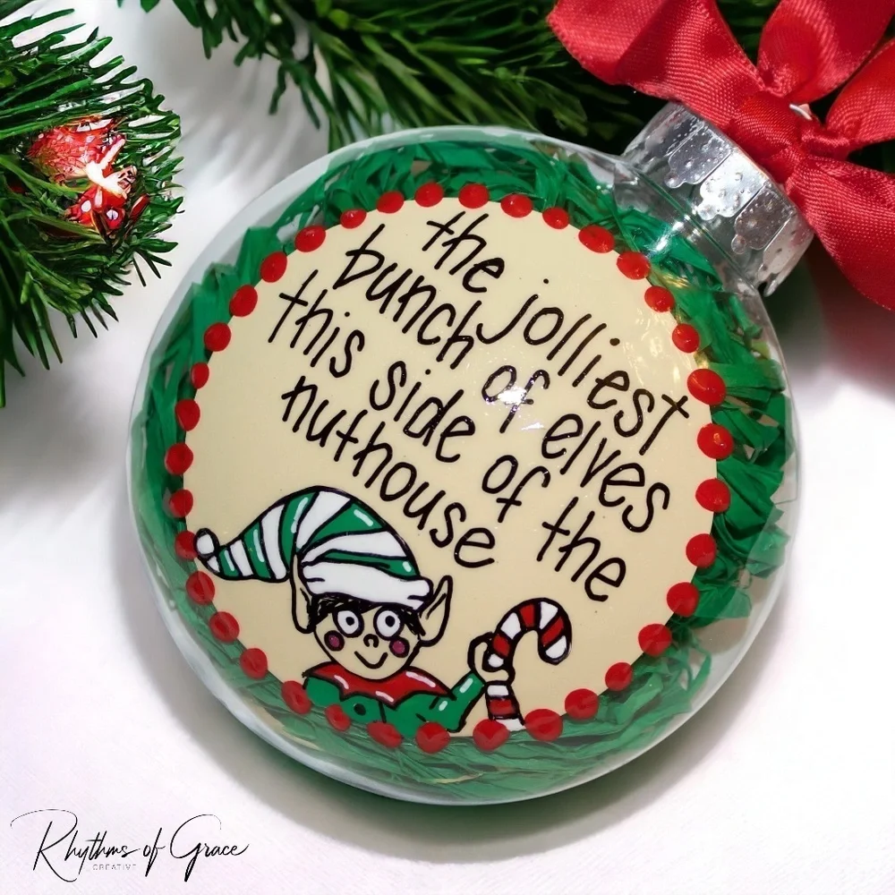 Elf Christmas Ornament: 